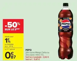 Carrefour Pepsi - zero sucres mango offre