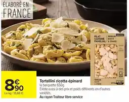 Carrefour Tortellini ricotta epinard offre