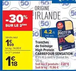 Carrefour Carrefour - sensation tranches de fromage high protein offre