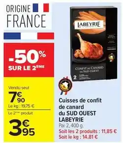 Carrefour Labeyrie - cuisses de confit de canard du sud ouest offre