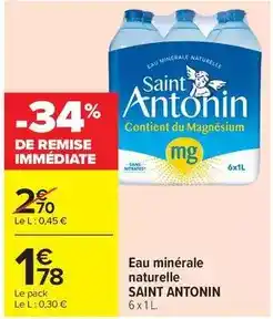 Carrefour Eau minerale naturelle offre