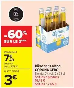 Carrefour Corona - bière sans alcool offre
