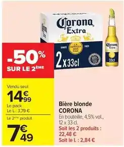 Carrefour Corona - bière blonde offre