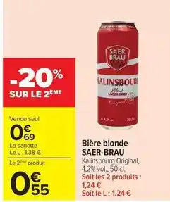 Carrefour Saer-brau - bière blonde offre