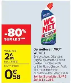 Carrefour Wc net - gel nettoyant wc offre