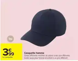 Carrefour Tex - casquette homme offre
