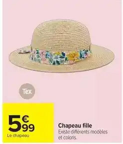 Carrefour Tex - chapeau fille offre