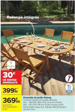 Carrefour Hyba - ensemble de jardin halong offre