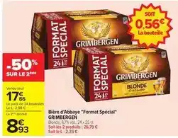 Carrefour Grimbergen - bière d'abbaye format spécial offre