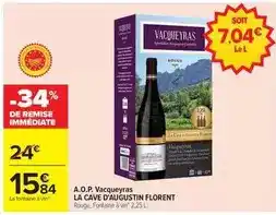 Carrefour La cave d'augustin florent - a.o.p. vacqueyras offre
