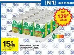 Carrefour Carrefour - petits pois et carottes classic offre