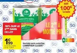 Carrefour Carrefour - classic haricots verts extra fins offre