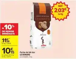 Carrefour Le renard - farine de blé dur offre
