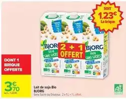 Carrefour Bjorg - lait de soja bio offre