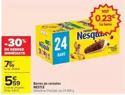 Carrefour Nestlé - barres de céréales offre
