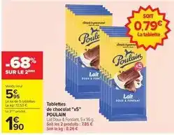 Carrefour Poulain - tablettes de chocolat k5 offre
