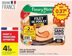 Carrefour Fleury michon - filet de poulet rôti offre