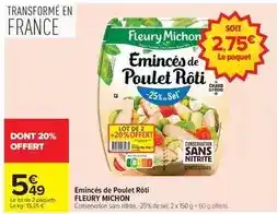 Carrefour Fleury michon - eminces de poulet rôti offre