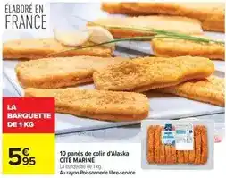 Carrefour 10 panés de colin d'alaska offre