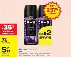 Carrefour Axe - déodorant lot de 2 offre