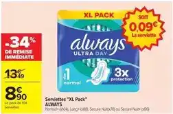 Carrefour Always - serviettes offre