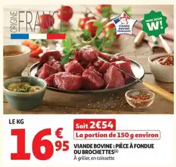 Auchan Viande Bovine : Pièce À Fondue Ou Brochettes offre