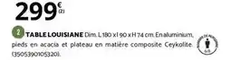 Bricorama Dim - table louisiane offre