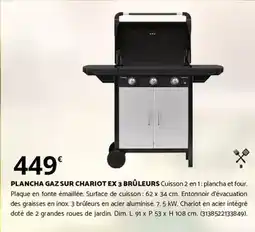 Bricorama Dim - plancha gaz sur chariot ex 3 brûleurs offre