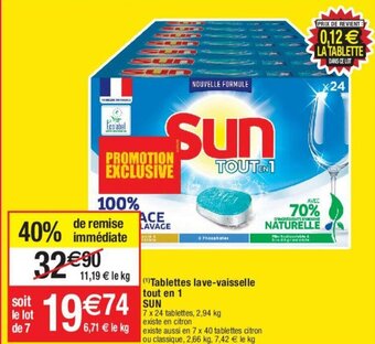 Tablettes lave-vaisselle tout en 1 SUN