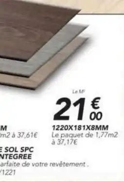 Les Briconautes REVETEMENT DE SOL SPC AVEC COUCHE INTEGREE offre