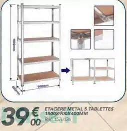 Les Briconautes ETAGERE METAL 5 TABLETTES offre