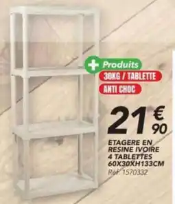 Les Briconautes ETAGERE EN RESINE IVOIRE 4 TABLETTES offre