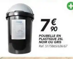 Les Briconautes POUBELLE EN PLASTIQUE NOIR OU GRIS Réf. 5175865/636/67 offre