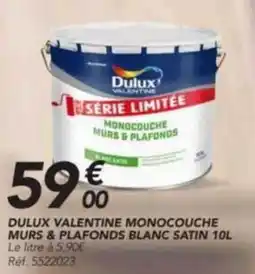 Les Briconautes DULUX VALENTINE MONOCOUCHE MURS & PLAFONDS BLANC SATIN offre