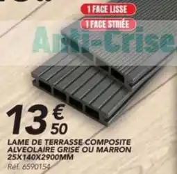 Les Briconautes LAME DE TERRASSE COMPOSITE ALVEOLAIRE GRISE OU MARRON offre