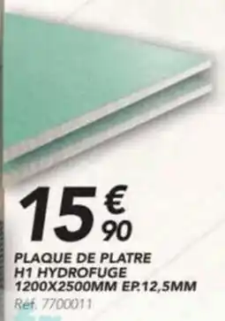 Les Briconautes PLAQUE DE PLATRE H1 HYDROFUGE EP.12,5MM offre