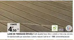 Bricorama LAME DE TERRASSE ÉPICÉA offre