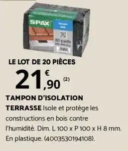 Bricorama TAMPON D'ISOLATION TERRASSE offre