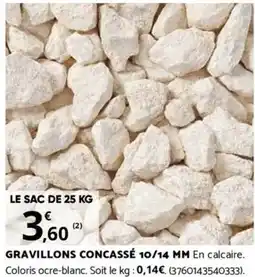 Bricorama GRAVILLONS CONCASSÉ 10/14 MM offre