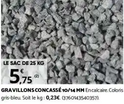 Bricorama GRAVILLONS CONCASSÉ 10/14 MM offre