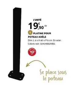 Bricorama PLATINE POUR POTEAU ADÈLE offre