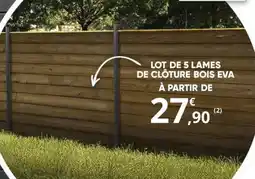 Bricorama LOT DE 5 LAMES DE CLÔTURE BOIS EVA offre