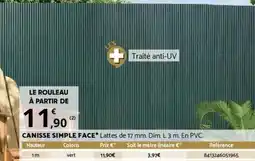 Bricorama CANISSE SIMPLE FACE offre