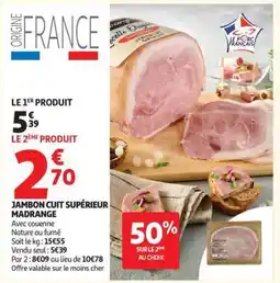 Auchan JAMBON CUIT SUPÉRIEUR MADRANGE offre