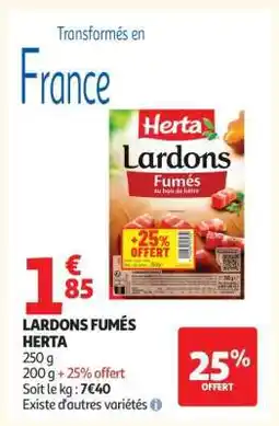 Auchan Lardons Fumés Herta offre