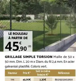 Bricorama GRILLAGE SIMPLE TORSION offre