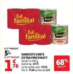 Auchan Haricots Verts Extra Fins d'Aucy offre