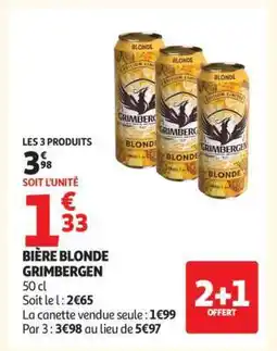 Auchan Bière Blonde Grimbergen offre