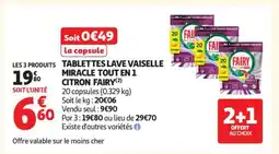 Auchan TABLETTES LAVE VAISSELLE MIRACLE TOUT EN 1 CITRON FAIRY offre