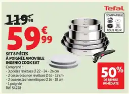 Auchan SET 8 PIÈCES À POIGNÉE AMOVIBLE INGENIO COOK EAT offre